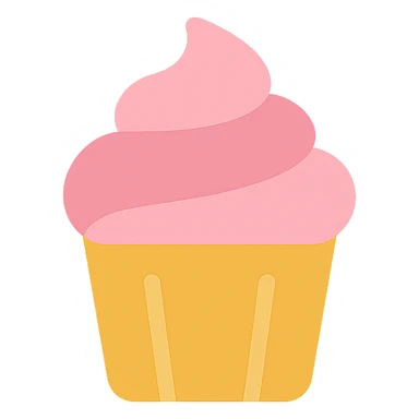 cupcake with pink icing icon sticker