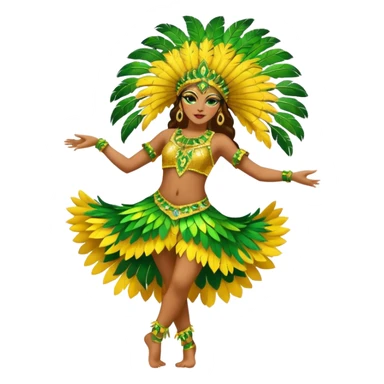 bailarina de samba de brasil cuerpo entero bailando quiero que lleve colores amarillos y verdes  sticker