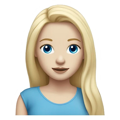 Blonde girl with pale skin and blue eyes. Layered long blonde hair sticker