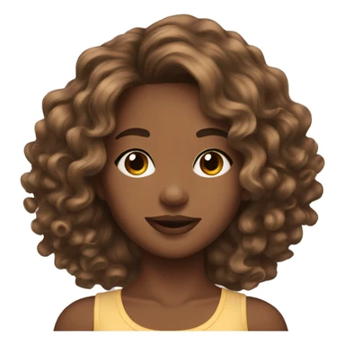 brown skin wavy hair pretty girl  sticker