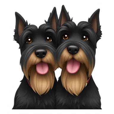 Two black Scottish terrier kissing sticker
