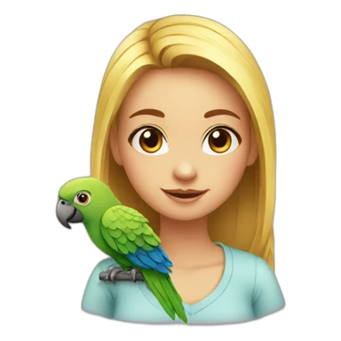 Girl- parrot sticker