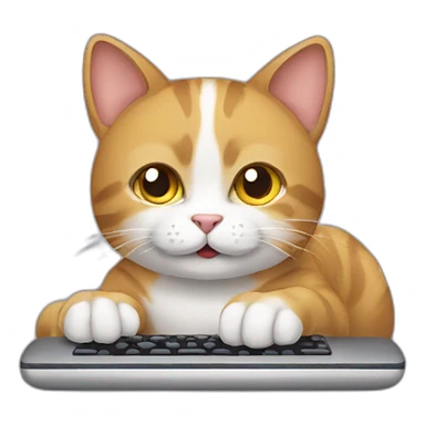 Cat typing sticker