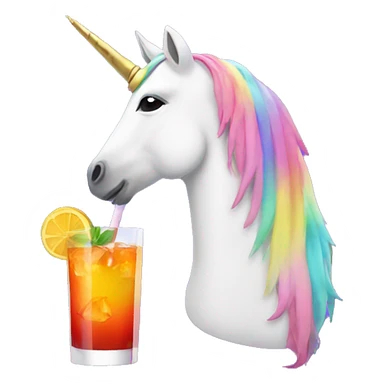 Unicorn drinking cocktail  sticker