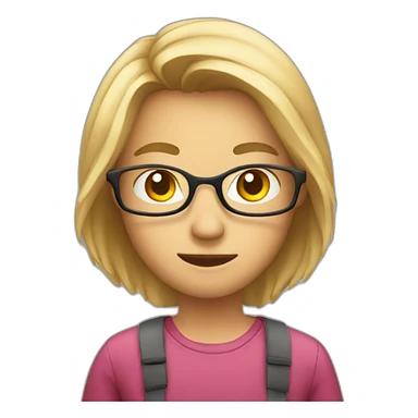 a student looking at an iPhone sticker