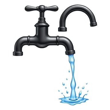 
water pouring from an old tap, 1980 sticker