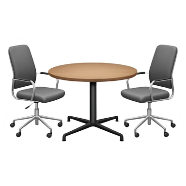 table and three office chairs sticker