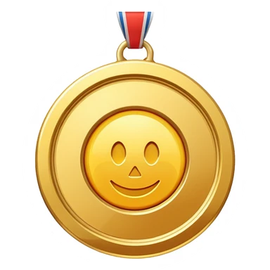 JUST THE CIRCLE  golden medal with a glossy finish, featuring a central CLEAN SPACE sticker