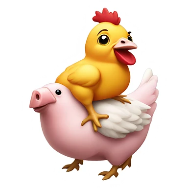 piggy riding a chicken sticker