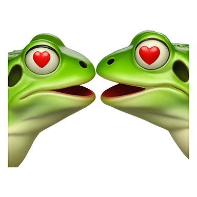 Kissing frogs with Heart and red lips sticker