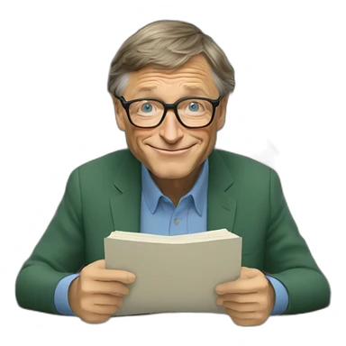 BILL GATES LEYENDO sticker
