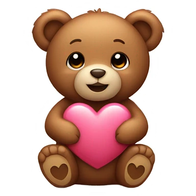 teddy bear holding heart  sticker