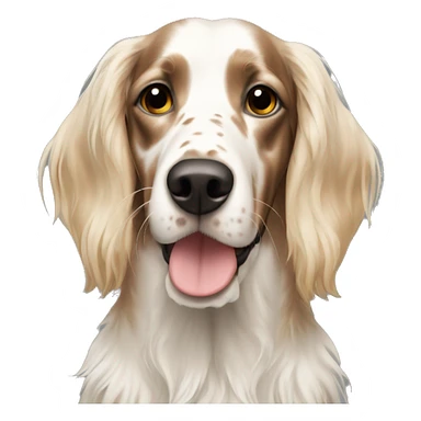 Blonde girl with white and Brown english setter portrait sticker