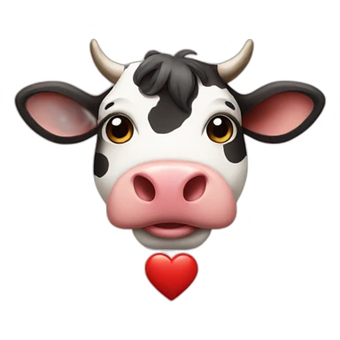 cow and a heart sticker