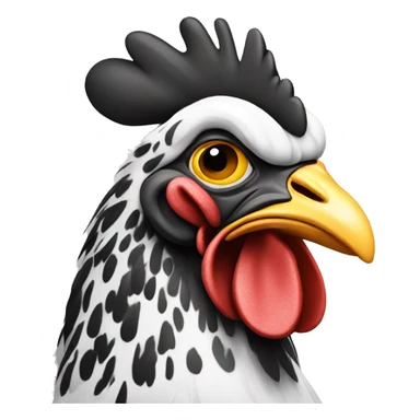 Black and white chicken sticker