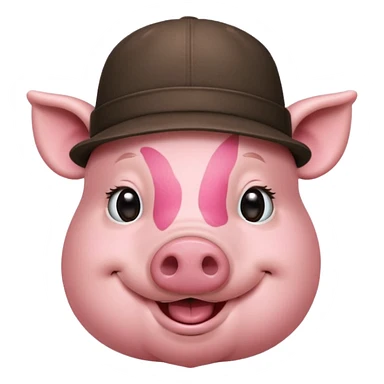 pig wear hat sticker
