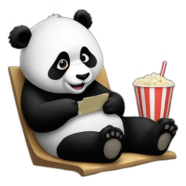Panda watching movie sticker