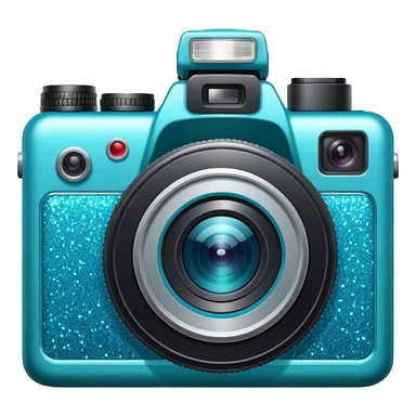glitter cian câmera sticker