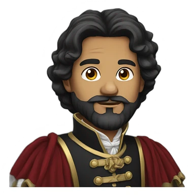 lord farquad with a beard black hair sticker