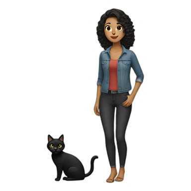 Latina woman with a black cat sticker