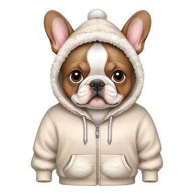 French bulldog in hoodie sticker