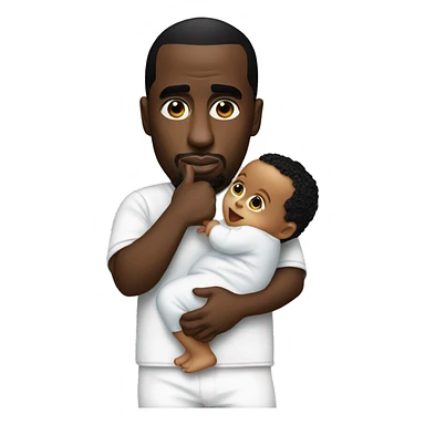 p diddy holding a baby  sticker