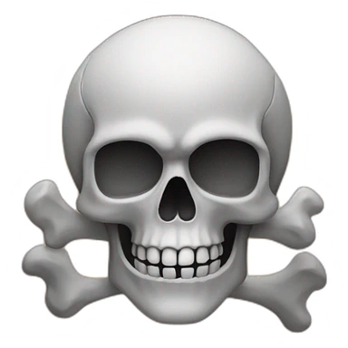 skull with bonds behind sticker