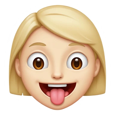 Person with his tongue out and eyes wide open sticker