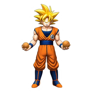 goku holding nuts sticker
