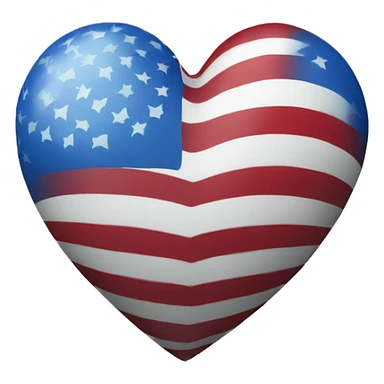 Blue heart with American flag sticker