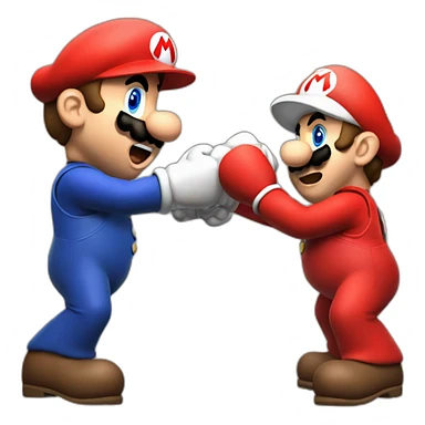 Emmanuel Macron fighting super mario sticker