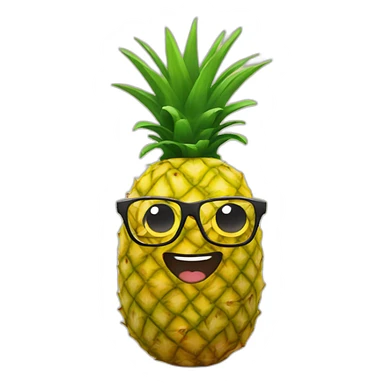 Pineapple wearing glasses sticker