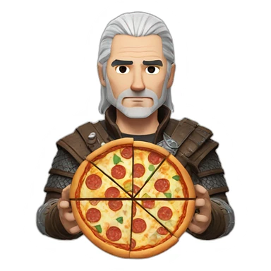 Geralt with pizza sticker