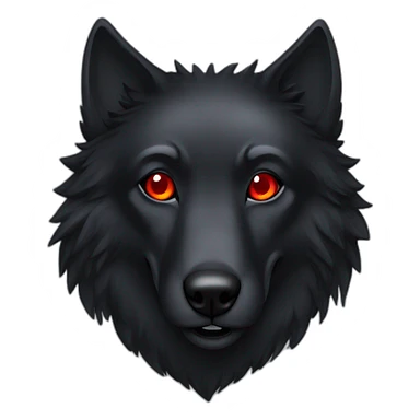 Black Wolf with red eyes, blank background  sticker