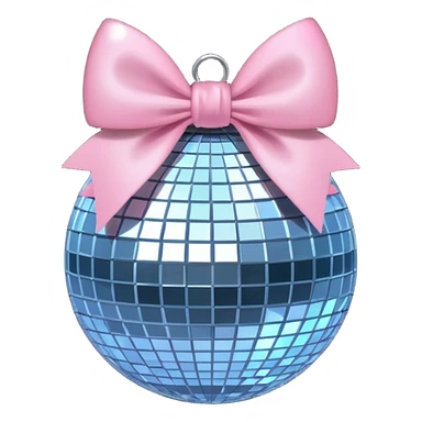 Disco ball with a light pink bow sticker
