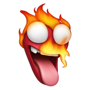 tongue with fire  sticker