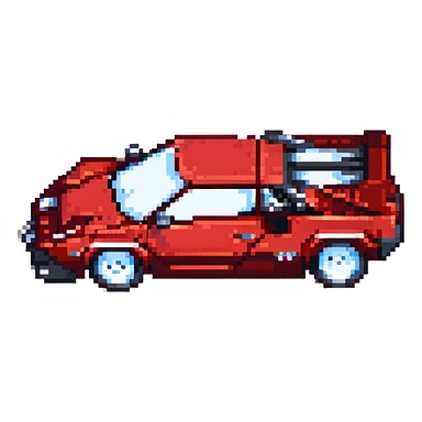 красная Lamborghini Countach, no background sticker