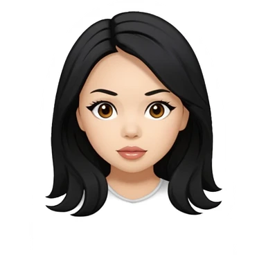 Janel Parrish with black long hair  sticker