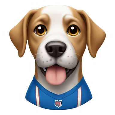 Dog wearing jersey sticker