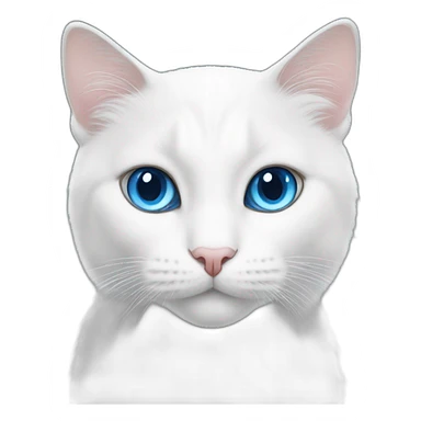 White cat blue eyes  sticker