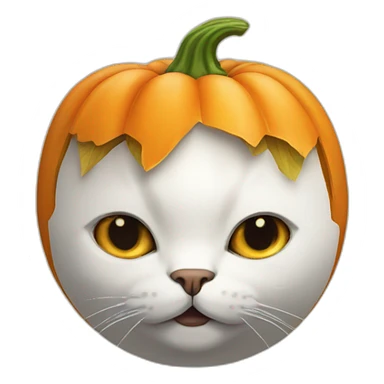 Citrouille sur un chat sticker