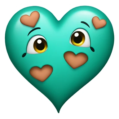Teal heart with kisses sticker