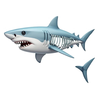 Shark skeleton sticker
