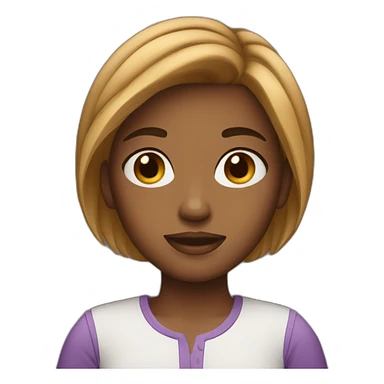 Gril AT short bruwn hair sticker