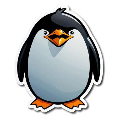 An angry penguin sticker