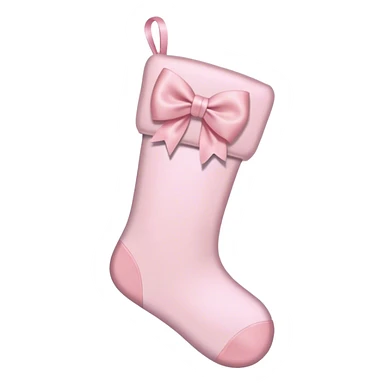 pale pink stocking with pale pink bow sticker
