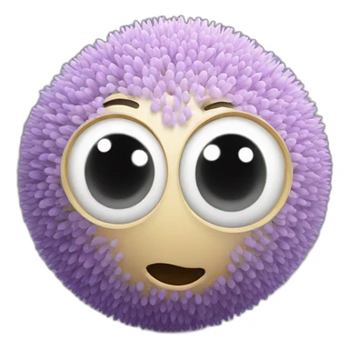 3d sphere with a cartoon allium texture with big beautiful eyes sticker