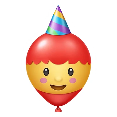 Balloon with party hat sticker