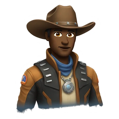 space cowboy with cowboy hat sticker