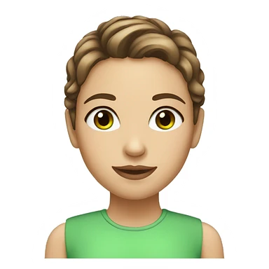 girl with eyelashes and a brown short wavy hair and green eyes sticker